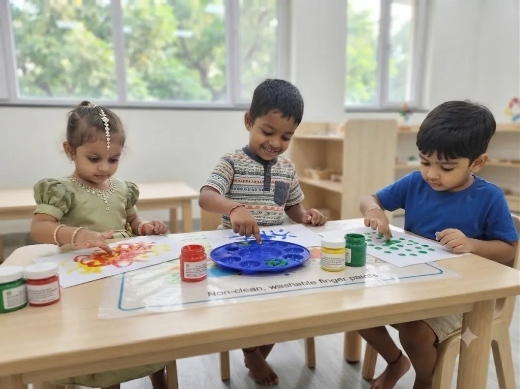 First week finger painting