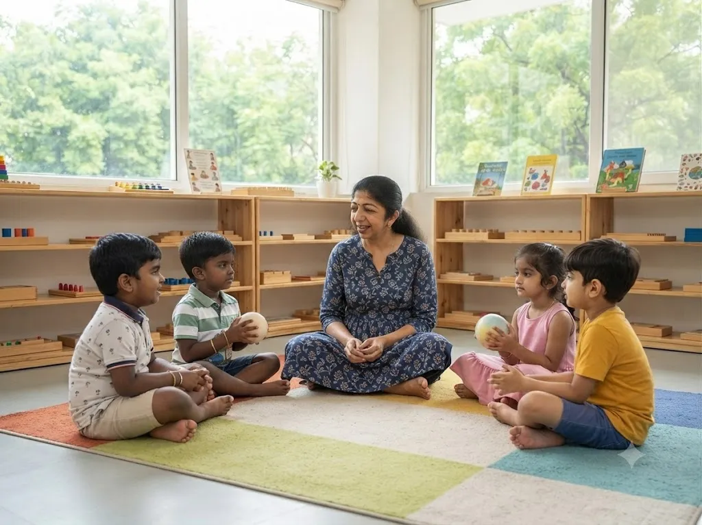 Morning circle in the Playschool room